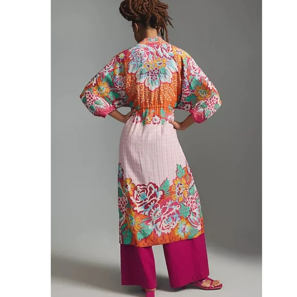 Conditions Apply Anthropologie Printed Kimono Midi ALL SIZES NWT - Picture 2 of 9